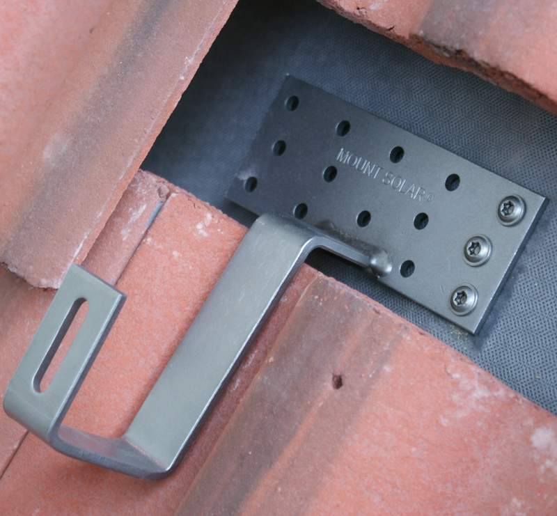 Height Adjustable Tile Hook Bracket for Solar Panel PV Module Mounting Racking on Tile Roof Pack of 10