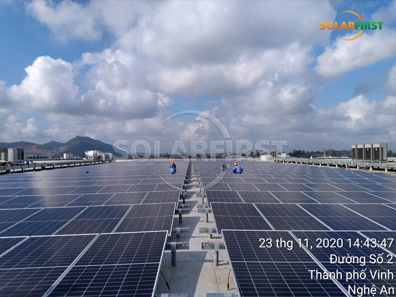 2MWp Solar Concrete Roof Power Station in Vietnam