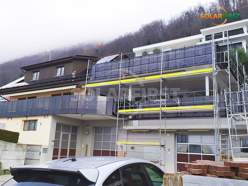 8KWp Solar BIPV Balcony Fence Solution in Switzerland