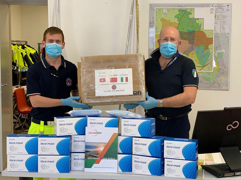 SOLAR FIRST GROUP donated medical supplies to its partners