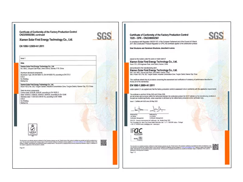 Xiamen Solar First Secures UKCA Certification