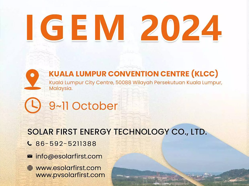 Solar First Invites You to IGEM & CETA 2024 in Malaysia
